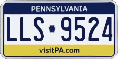PA license plate LLS9524