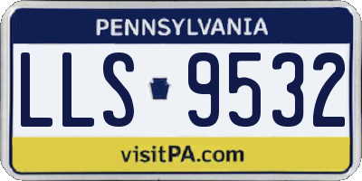 PA license plate LLS9532