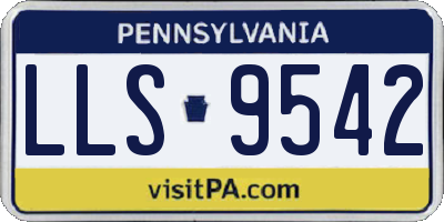 PA license plate LLS9542