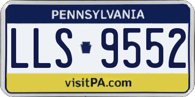 PA license plate LLS9552