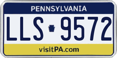 PA license plate LLS9572