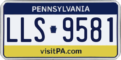 PA license plate LLS9581