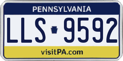 PA license plate LLS9592