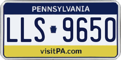 PA license plate LLS9650