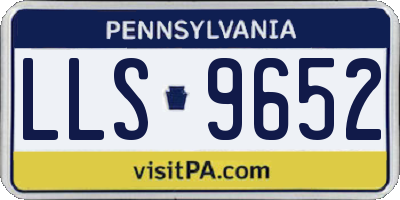 PA license plate LLS9652