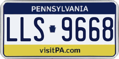 PA license plate LLS9668