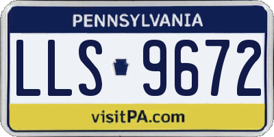 PA license plate LLS9672