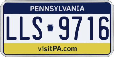 PA license plate LLS9716