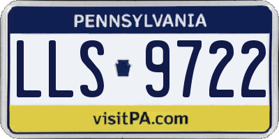 PA license plate LLS9722