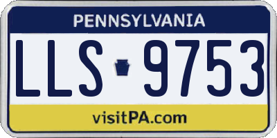 PA license plate LLS9753