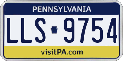 PA license plate LLS9754
