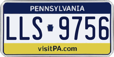 PA license plate LLS9756
