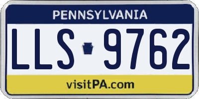 PA license plate LLS9762