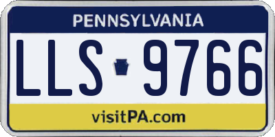 PA license plate LLS9766