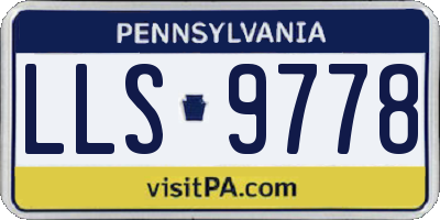PA license plate LLS9778