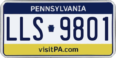PA license plate LLS9801
