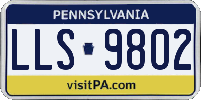 PA license plate LLS9802