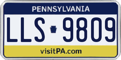 PA license plate LLS9809