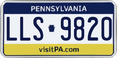 PA license plate LLS9820