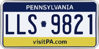 PA license plate LLS9821