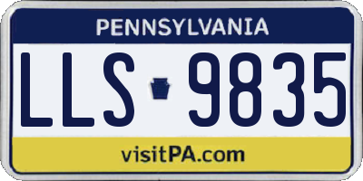PA license plate LLS9835