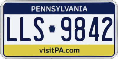 PA license plate LLS9842
