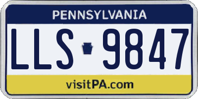 PA license plate LLS9847