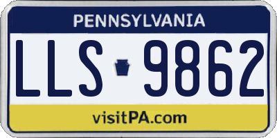 PA license plate LLS9862