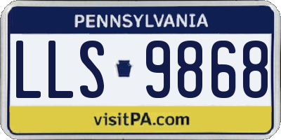 PA license plate LLS9868