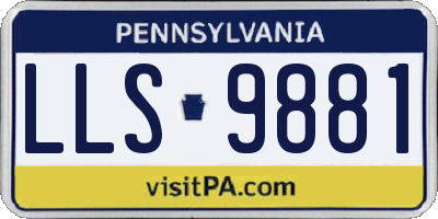 PA license plate LLS9881