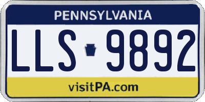 PA license plate LLS9892