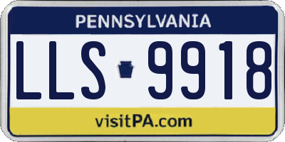 PA license plate LLS9918