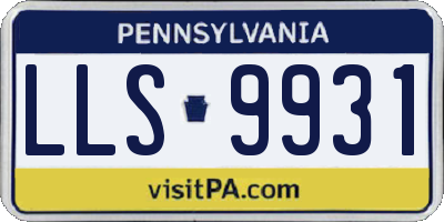 PA license plate LLS9931