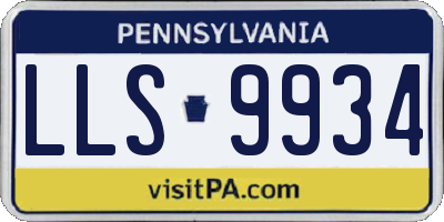 PA license plate LLS9934