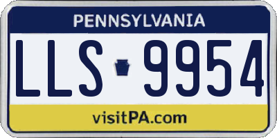 PA license plate LLS9954