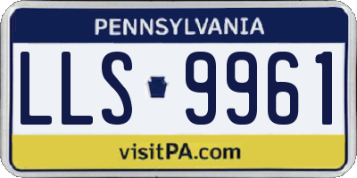 PA license plate LLS9961