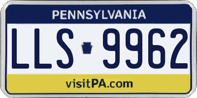 PA license plate LLS9962