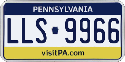 PA license plate LLS9966