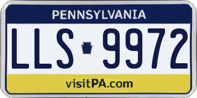 PA license plate LLS9972