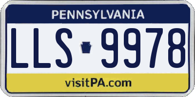 PA license plate LLS9978