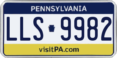 PA license plate LLS9982