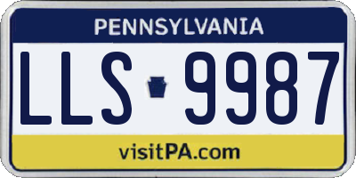 PA license plate LLS9987