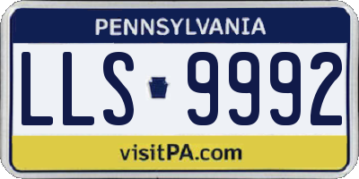 PA license plate LLS9992