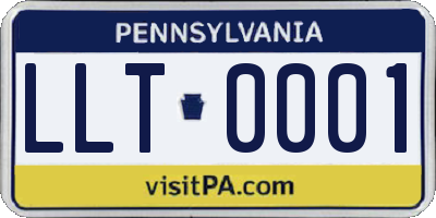 PA license plate LLT0001