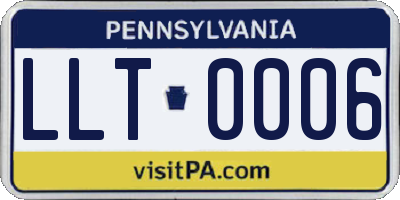 PA license plate LLT0006