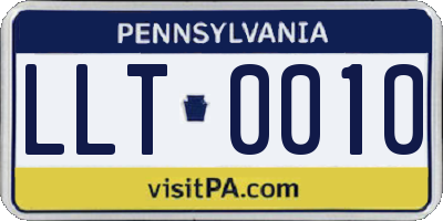 PA license plate LLT0010