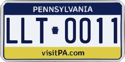 PA license plate LLT0011