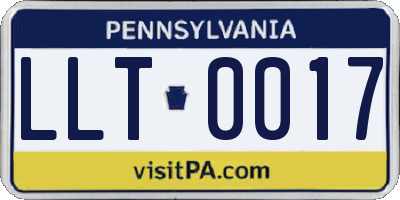 PA license plate LLT0017