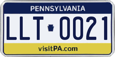 PA license plate LLT0021