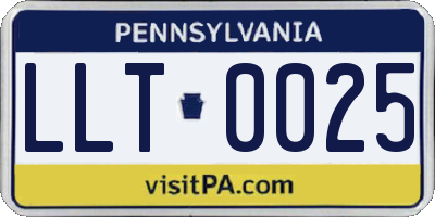 PA license plate LLT0025